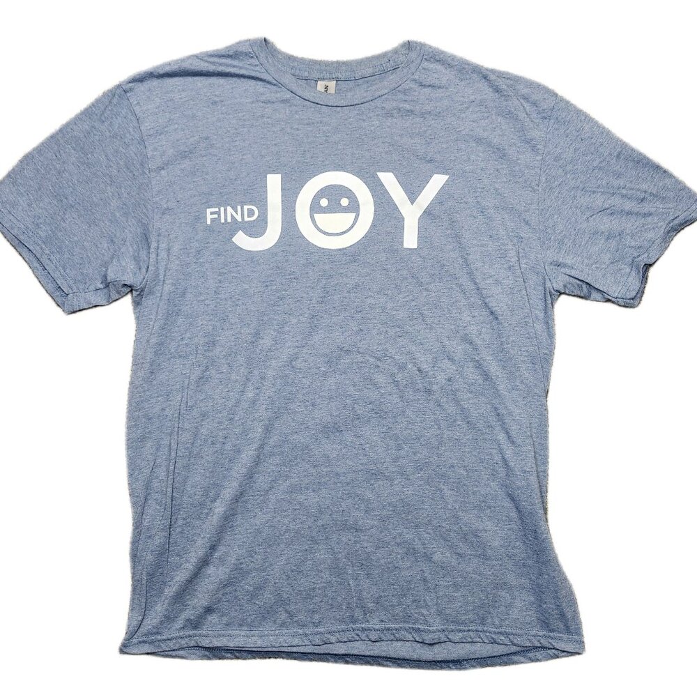 Gildan Find Joy Blue Short Sleeve T-Shirt Men's Size Large